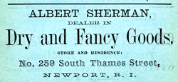 Albert Sherman Ad - 1863 Directory