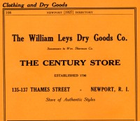 Leys Century Store Ad, 1927-8