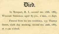 William Sherman Death Notice