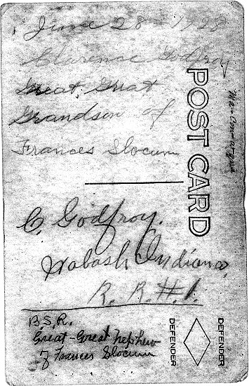 Back of picture - Clarence Godfroy